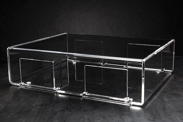 Casket for photo albums, shooting and weddings. Customizable Teka window in transparent plexiglass.